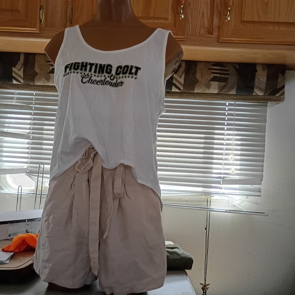 High Waist Beige Shorts